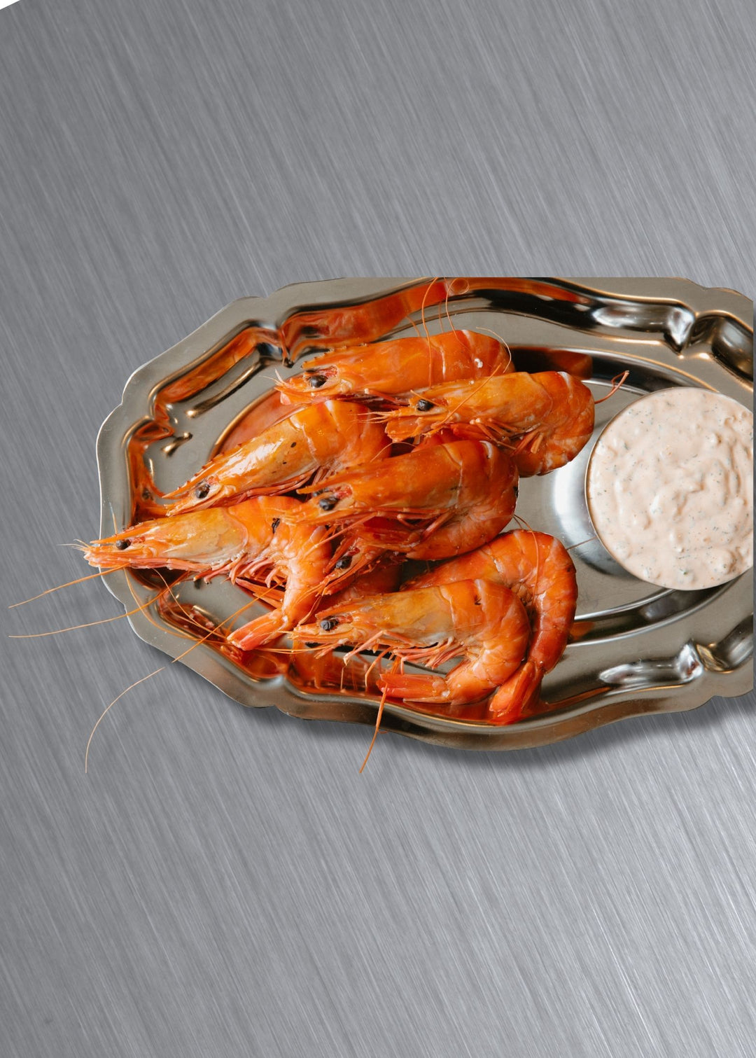 cooked ballina prawns with maria's seafood sauce