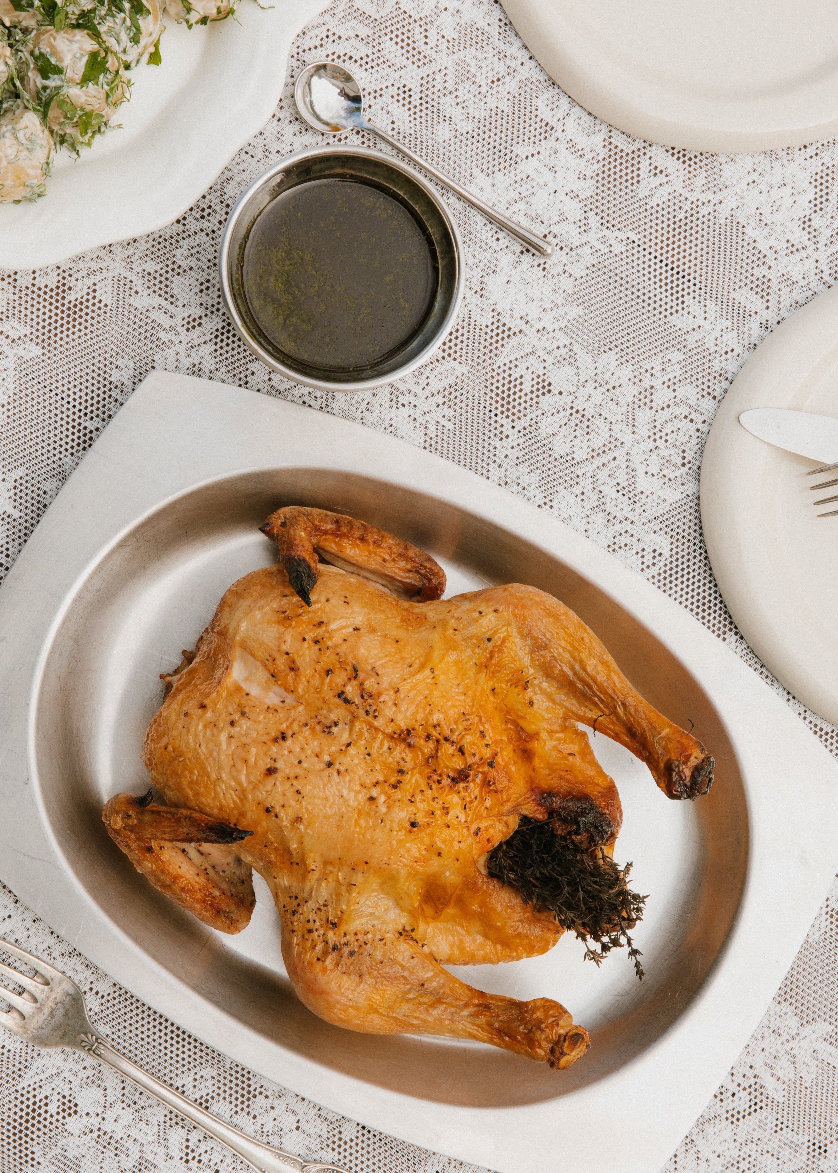 organic whole roasted free range chicken w/ salsa verde